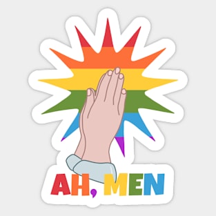 Ah Men Funny LGBTQ Pride Sticker